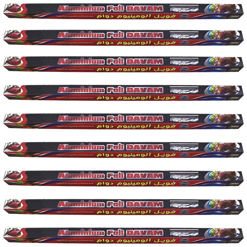 فویل آلومینیوم دوام مدل ضخیم 55 نه رول 1 متری