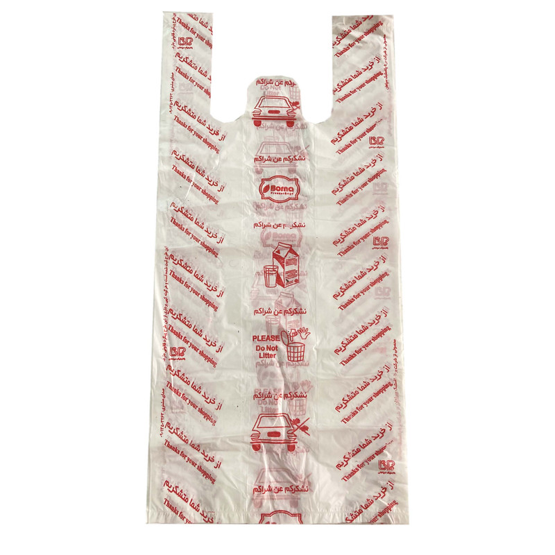 کیسه خرید مدل چاپ دار 40.30 بسته 100 عددی