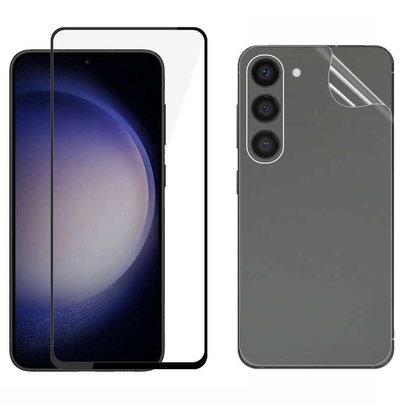محافظ صفحه نمایش بادیگارد مدل FS مناسب برای گوشی موبایل سامسونگ Galaxy S23 به همراه محافظ پشت