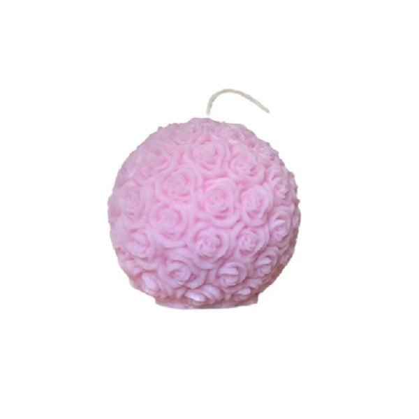 شمع دست ساز مدل گل رز کروی