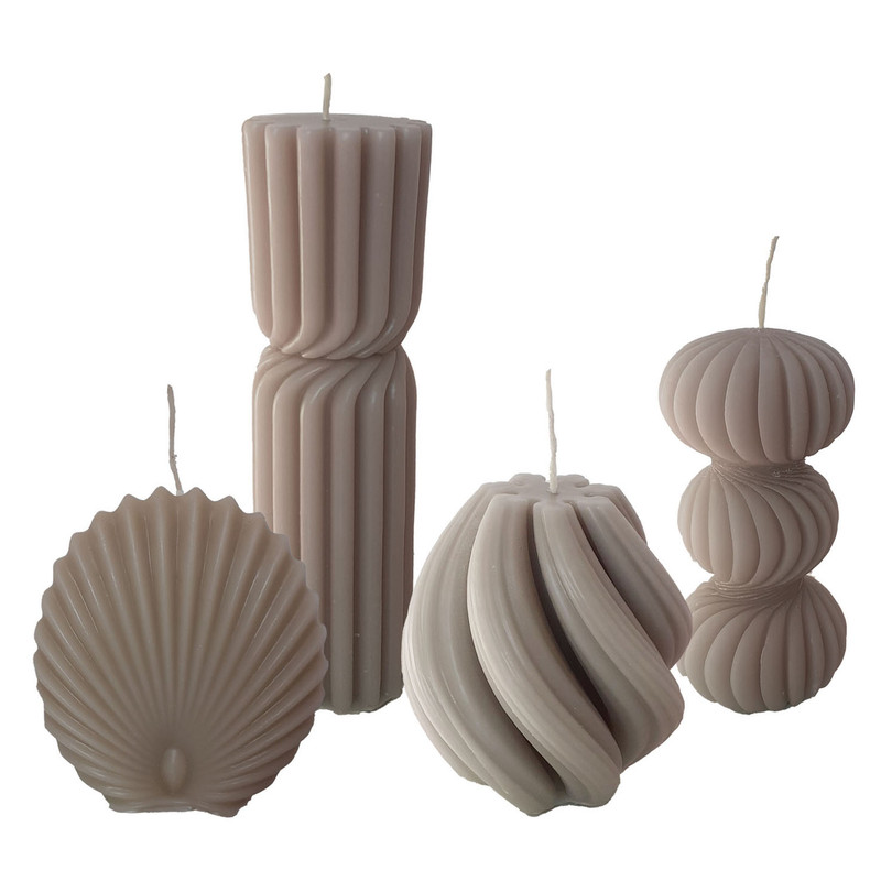 شمع دست ساز مدل دکوری مجموعه 4 عددی 