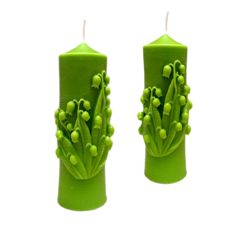 شمع مدل استوانه گلدار PD11 بسته 2 عددی 