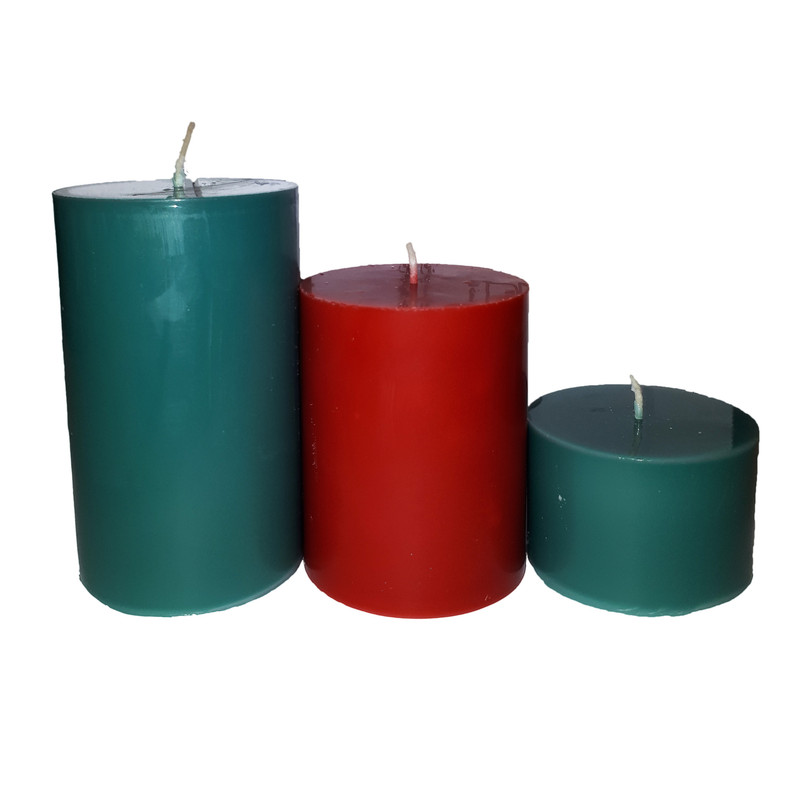 شمع دست ساز مدل یلدا و کریسمس-1 مجموعه سه عددی 