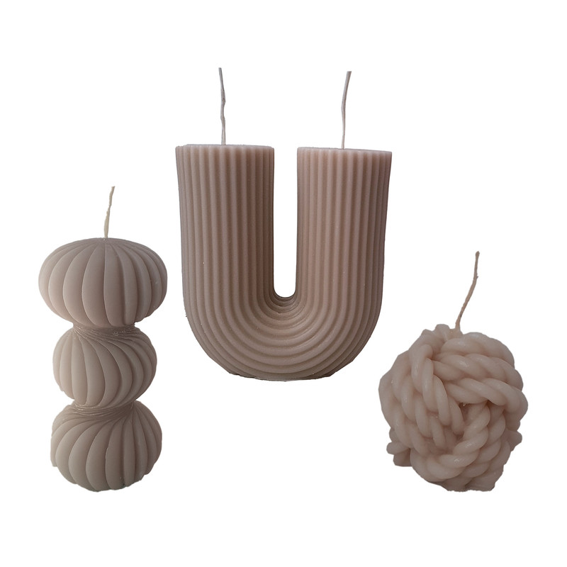 شمع دست ساز مدل  U3 مجموعه 3 عددی
