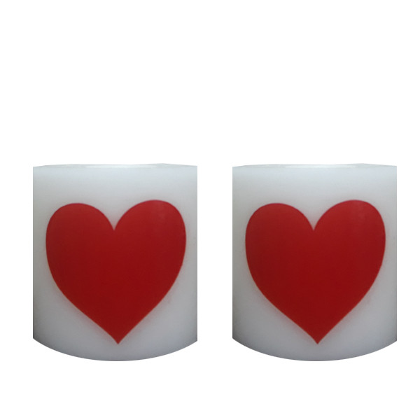 شمع طرح قلب کد ۰۱ مجوعه 2 عددی