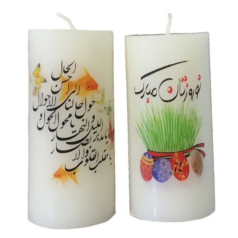 شمع مدل استوانه عید مجموعه دو عددی