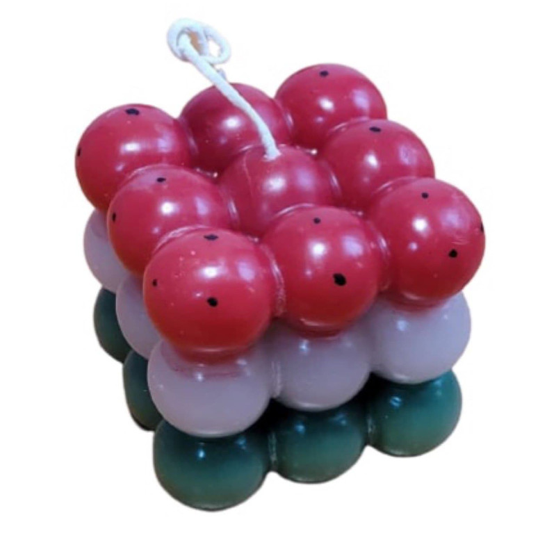 شمع دست ساز مدل روبیک هندوانه ای