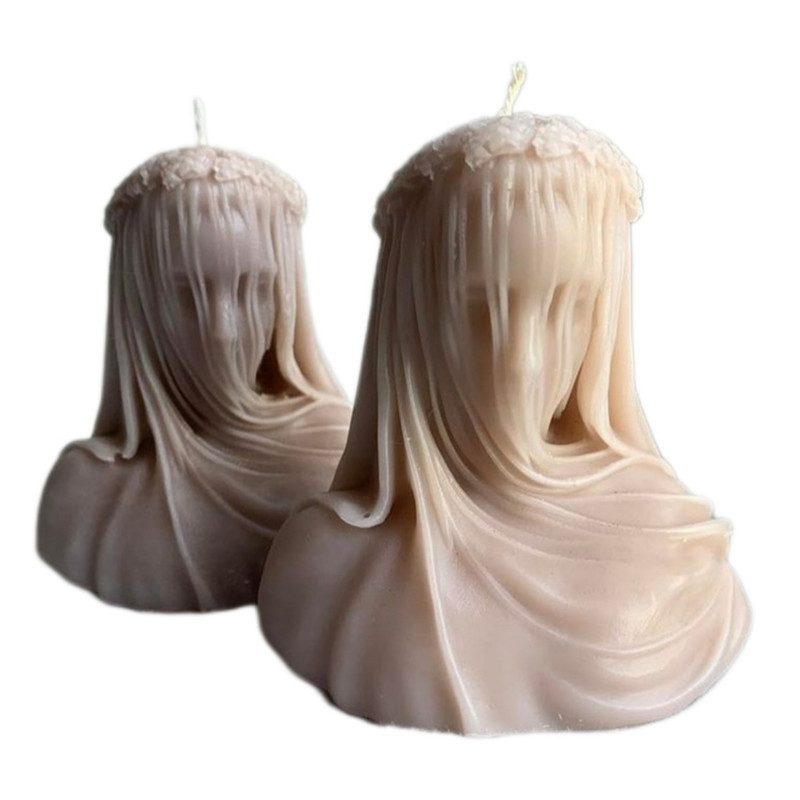 شمع دست ساز مدل عروس بسته 2 عددی