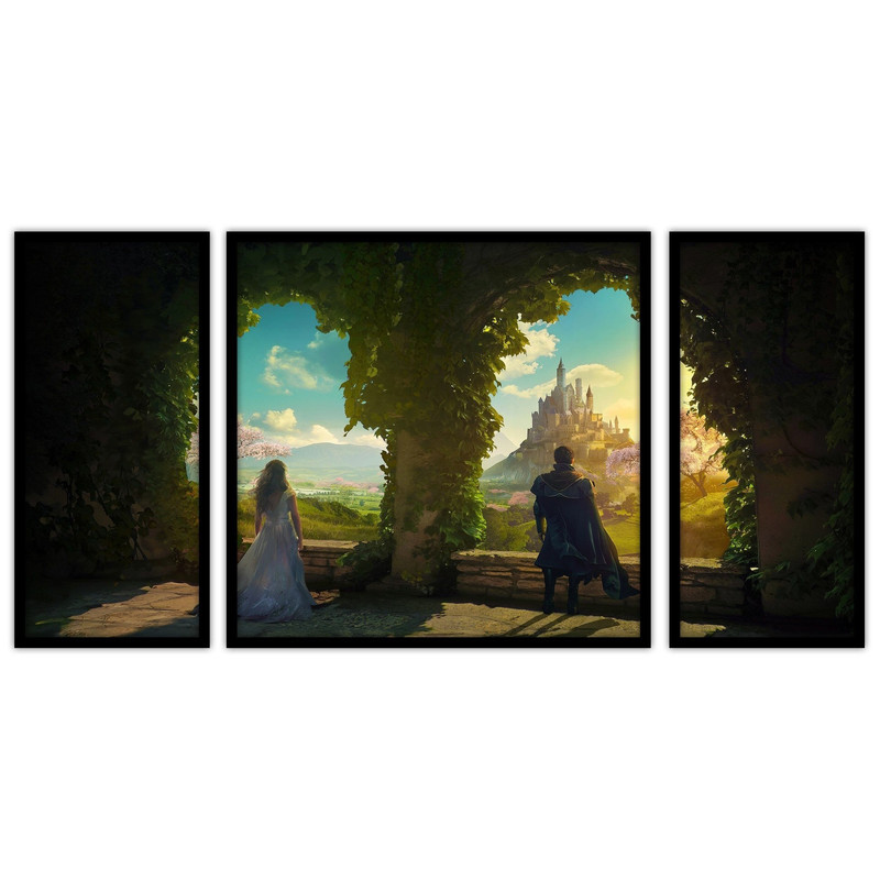 تابلو بکلیت طرح قلعه پادشاه و ملکه مدل B-bu3371 مجموعه 3 عددی