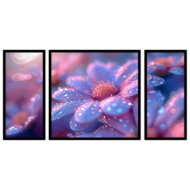 تابلو بکلیت طرح هنری و دکوراتیو گل مدل B-bu3381 مجموعه 3 عددی