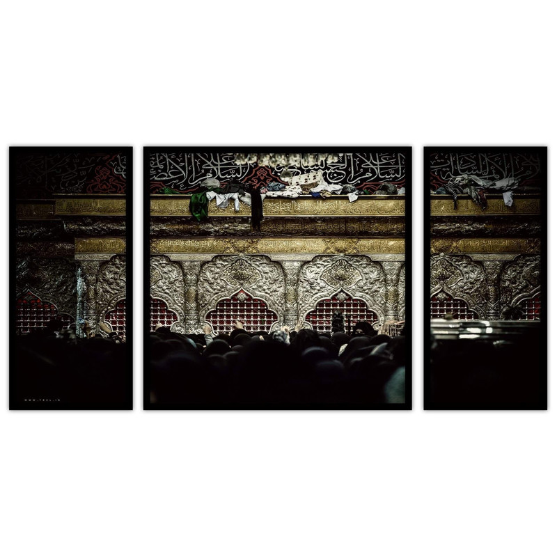 تابلو بکلیت طرح مذهبی ضریح امام حسین مدل B-bu3398 مجموعه 3 عددی