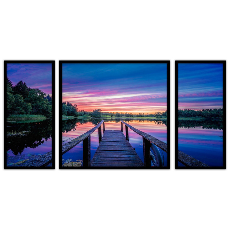 تابلو بکلیت طرح هنری و مدرن منظره زیبا مدل B-bu3443 مجموعه 3 عددی