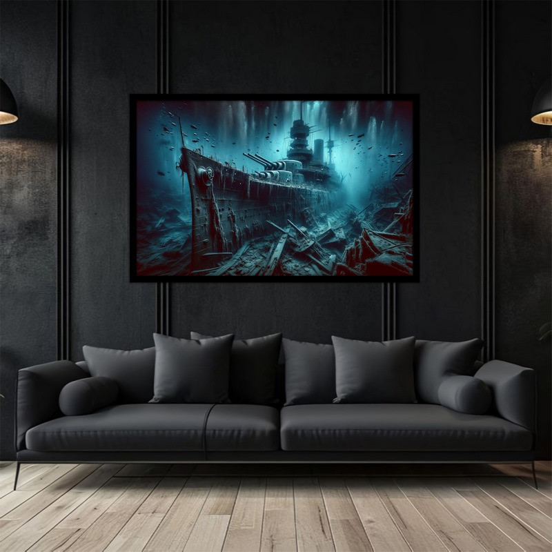 تابلو بکلیت طرح دریا و کشتی جنگی  ناو جنگی مدل B-bu5251