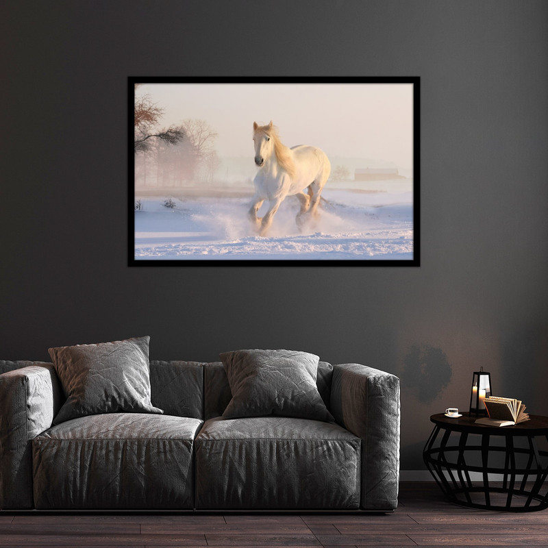 تابلو بکلیت طرح هنری مدرن اسب سفید مدل B-bu2522