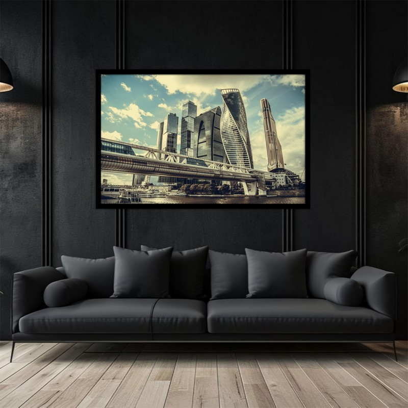 تابلو بکلیت طرح منظره شهری مدرن  برج و ساختمان  مدل B-bu5046