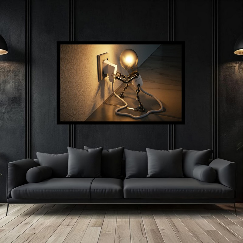 تابلو بکلیت طرح فانتزی برق لامپ و چراخ مدل B-bu5050