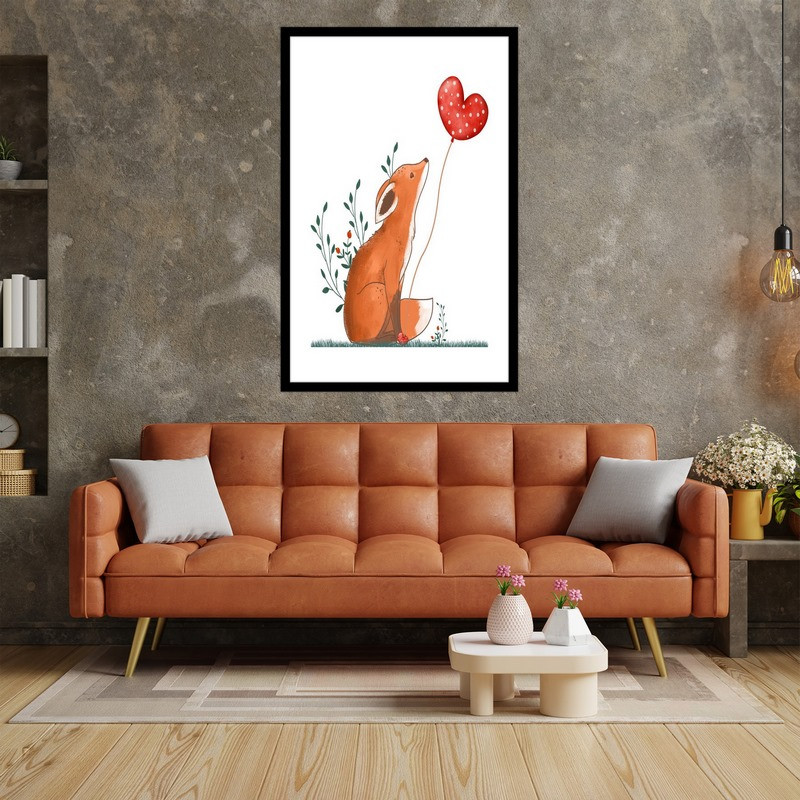 تابلو بکلیت طرح نقاشی هنری و مینیمال روباه مدل  B-bu5075
