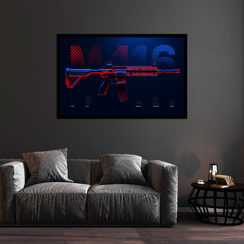 تابلو بکلیت طرح گیمینگ  تفنگ مدل  B-bu2238