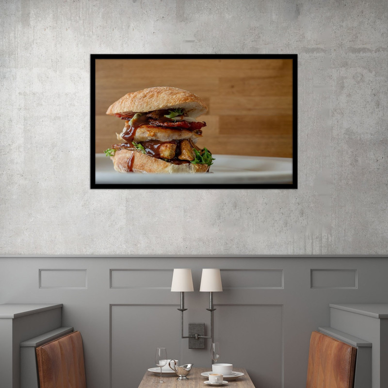 تابلو بکلیت طرح رستوران غذا فست فود همبرگر مدل B-bu1237