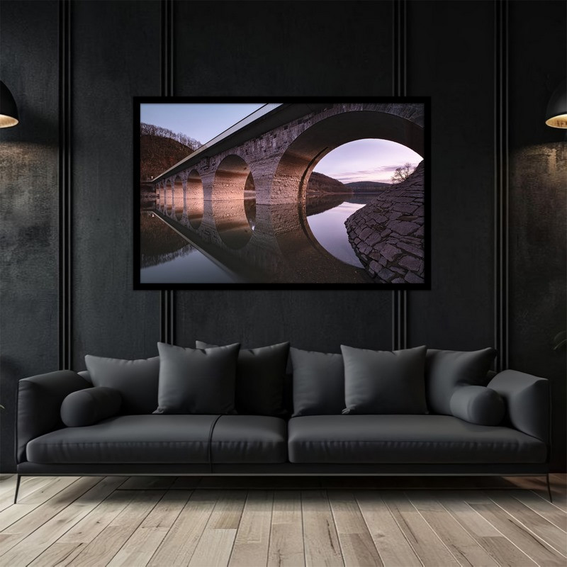 تابلو بکلیت طرح منظره طبیعت و پل معماری  مدل B-bu5172