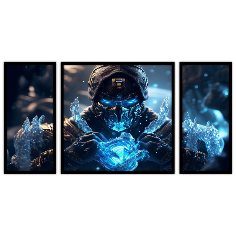 تابلو بکلیت طرح مورتال کمبت ساب زیرو مدل B-bu3482 مجموعه 3 عددی