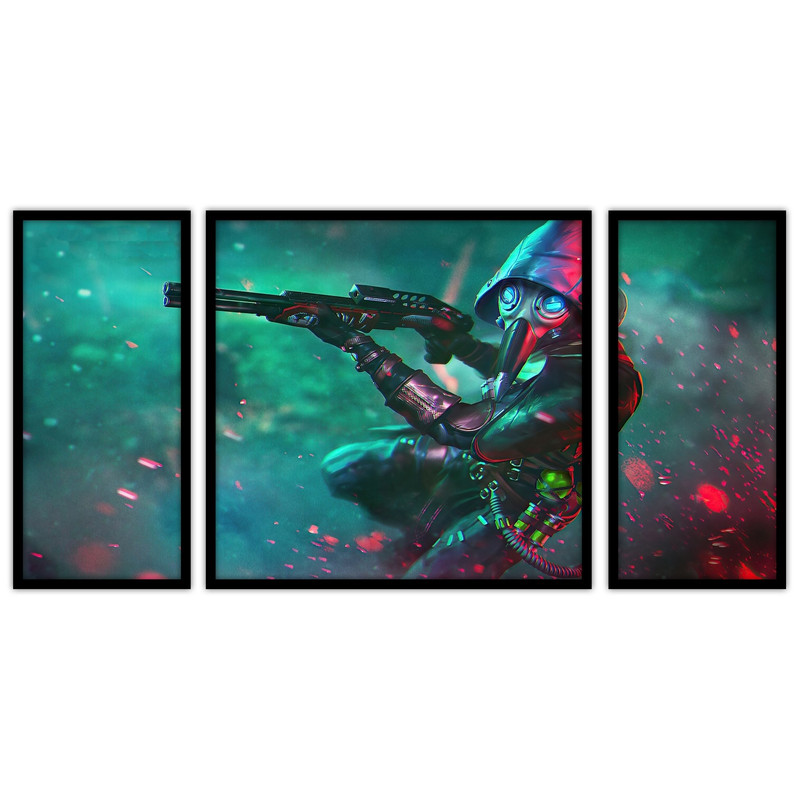 تابلو بکلیت طرح بازی فیری فایر گیمینگ و گیم نت مدل B-bu3051 مجموعه 3 عددی