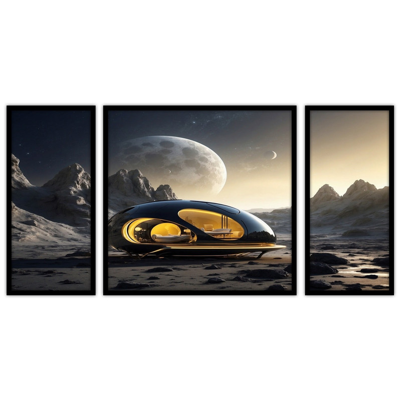 تابلو بکلیت طرح فضا و کهکشان مدل B-bu3065 مجموعه 3 عددی