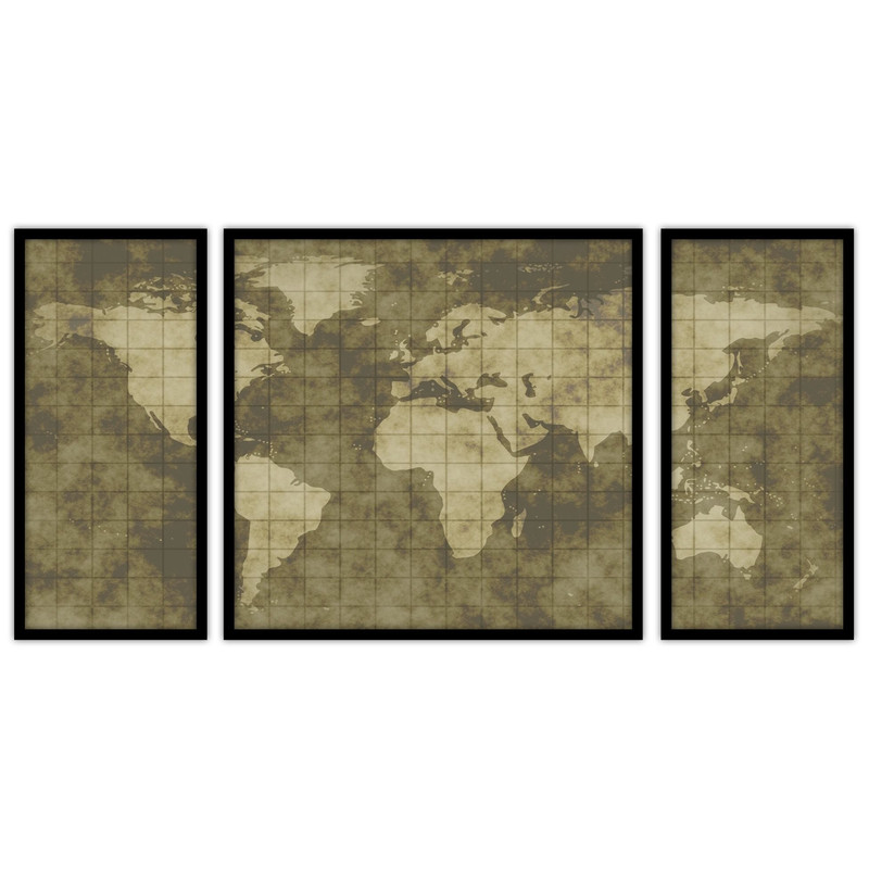 تابلو بکلیت طرح نقشه جهان مدل B-bu3099 مجموعه 3 عددی