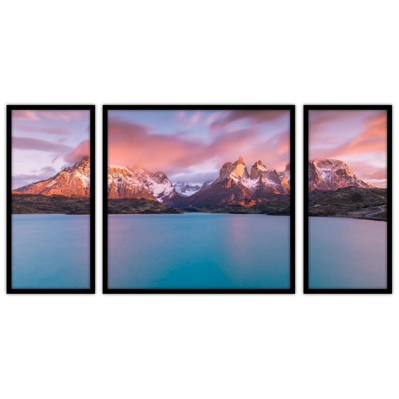 تابلو بکلیت طرح منظره طبیعت و کوه مدل B-bu3285 مجموعه 3 عددی