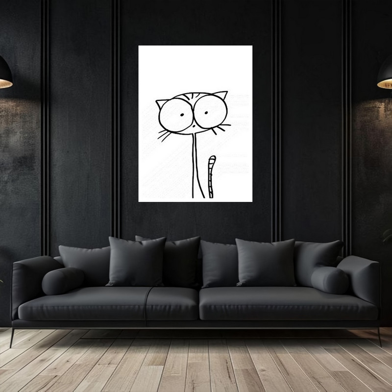 تابلو بکلیت طرح فانتزی دکوری هنری و مدرن گربه مدل W-bu5339