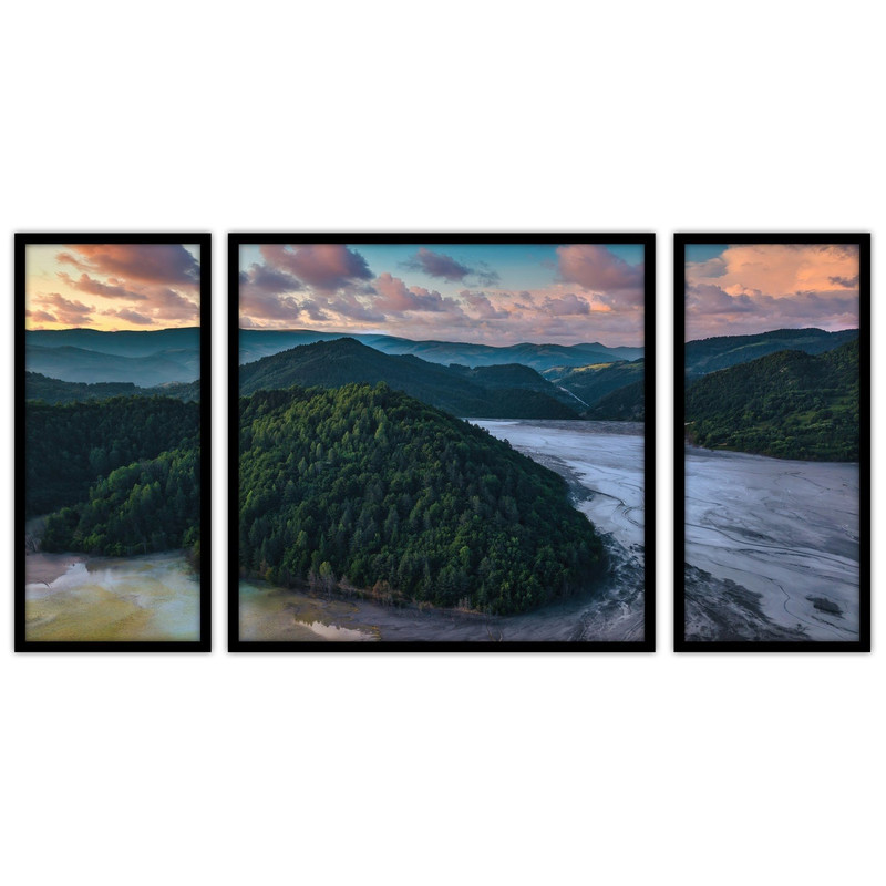 تابلو بکلیت طرح  دکوراتیو طبیعت مدل B-bu3324 مجموعه 3 عددی