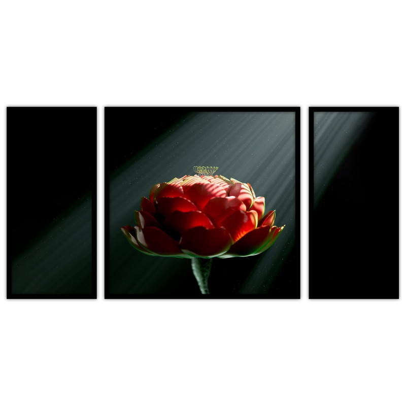 تابلو بکلیت طرح دکوراتیو و مدرن گل مدل B-bu3391 مجموعه 3 عددی