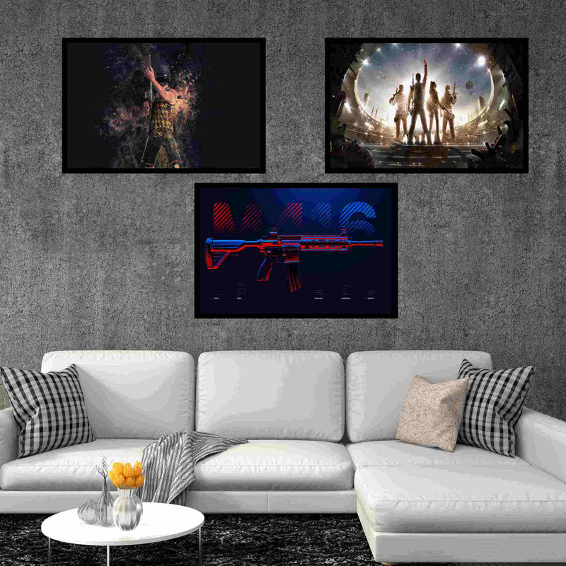 تابلو بکلیت طرح  گیمینگ پابجی مدل B-bu3021 مجموعه 3 عددی 