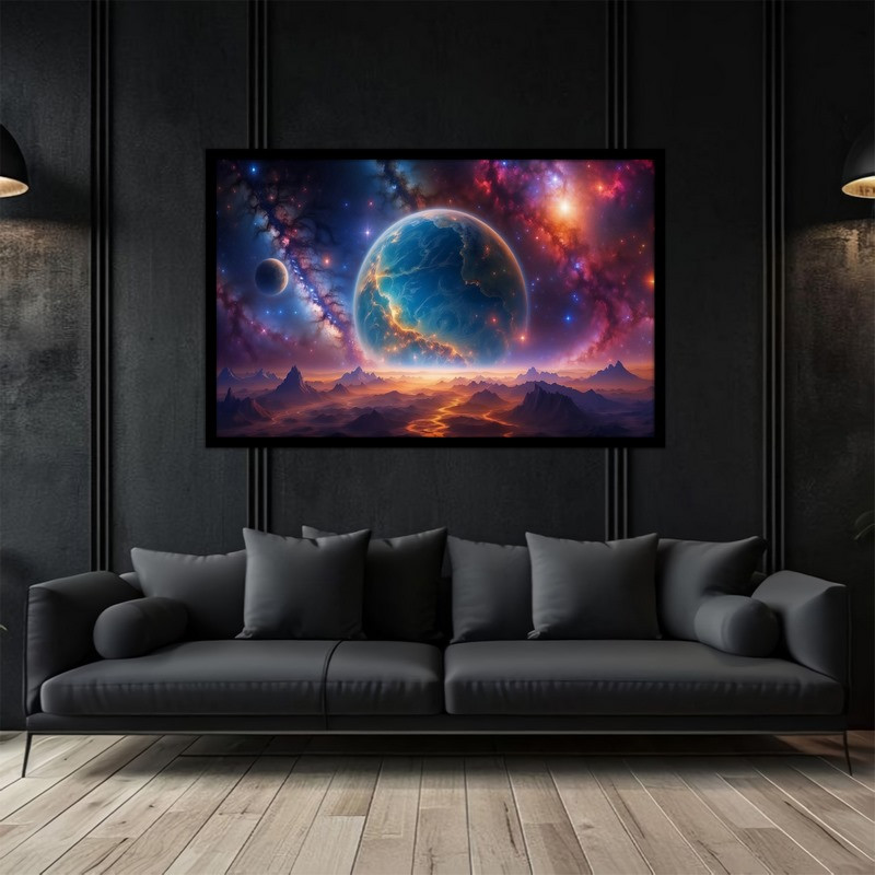 تابلو بکلیت طرح هنری دیجیتال فضا و کهکشان مدل B-bu5308