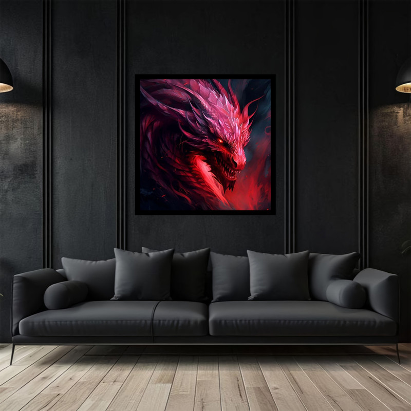 تابلو بکلیت طرح اکشن و هنر دیجیتال اژدها مدل B-bu2757