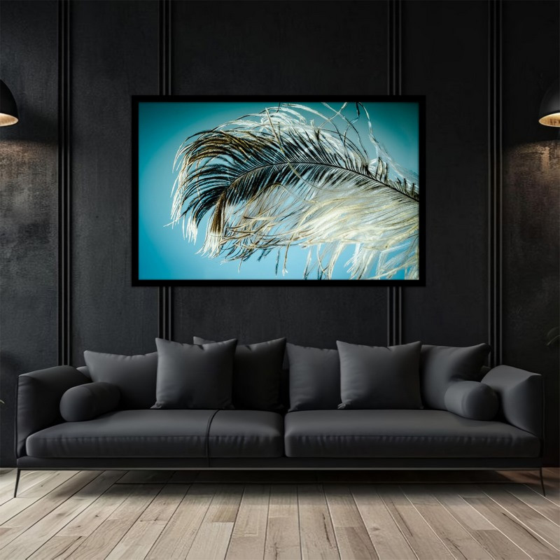 تابلو بکلیت طرح هنری و دکوراتیو پر پرنده و پر قو مدل B-bu5224