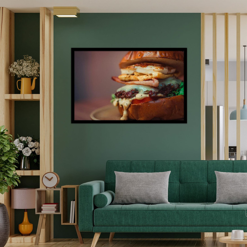 تابلو  نوری بکلیت طرح غذا و فست فود همبرگرد مدل B-bu2588