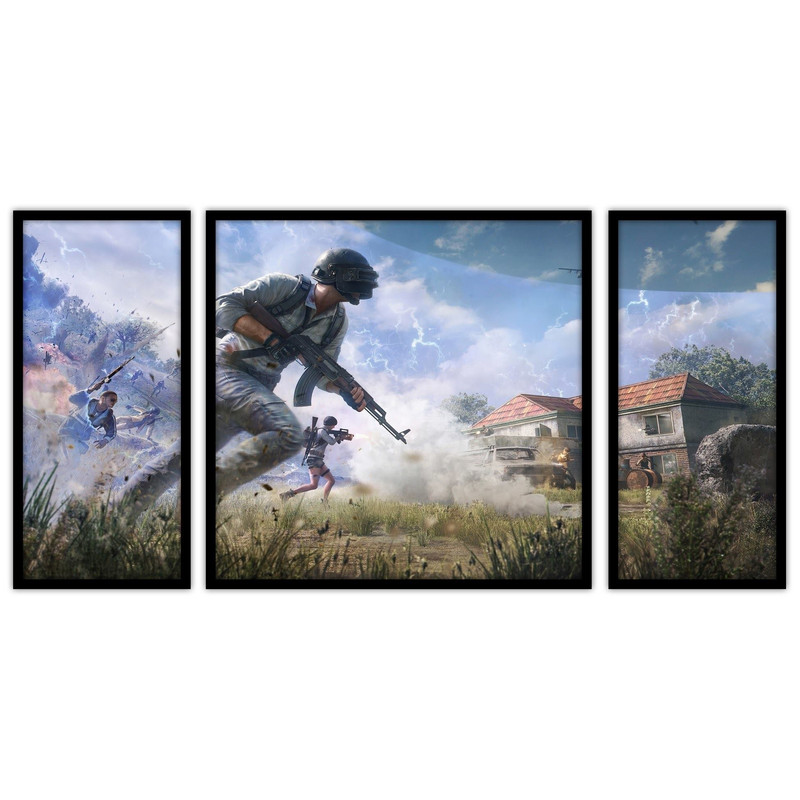 تابلو بکلیت طرح گیمینگ و بازی پابجی مدل B-bu3366 مجموعه 3 عددی