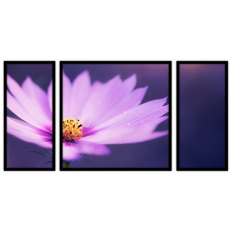 تابلو بکلیت طرح هنری و دکوراتیو گل  مدل B-bu3380 مجموعه 3 عددی