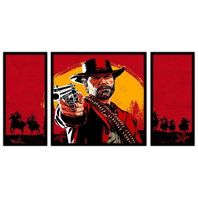 تابلو بکلیت طرح گیمینگ و گیم نت بازی رد دد  مدل B-bu3387 مجموعه 3 عددی