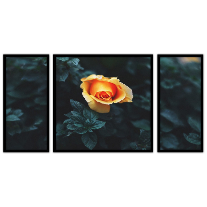 تابلو بکلیت طرح هنری و مدرن گل مدل B-bu3396 مجموعه 3 عددی