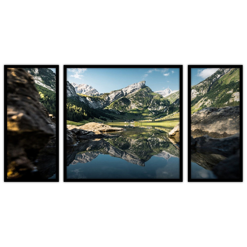 تابلو بکلیت طرح کوه و منظره طبیعت  مدل B-bu3403 مجموعه 3 عددی