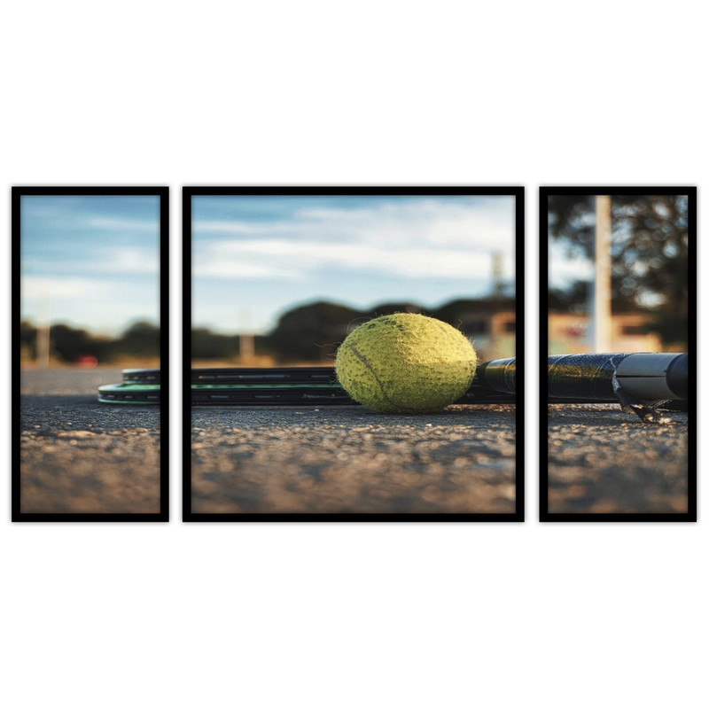 تابلو بکلیت طرح ورزشی تنیس و توپ تنیس مدل B-bu3429 مجموعه 3 عددی