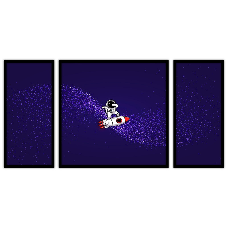 تابلو بکلیت طرح فانتزی فضا نورد  مدل B-bu3481 مجموعه 3 عددی