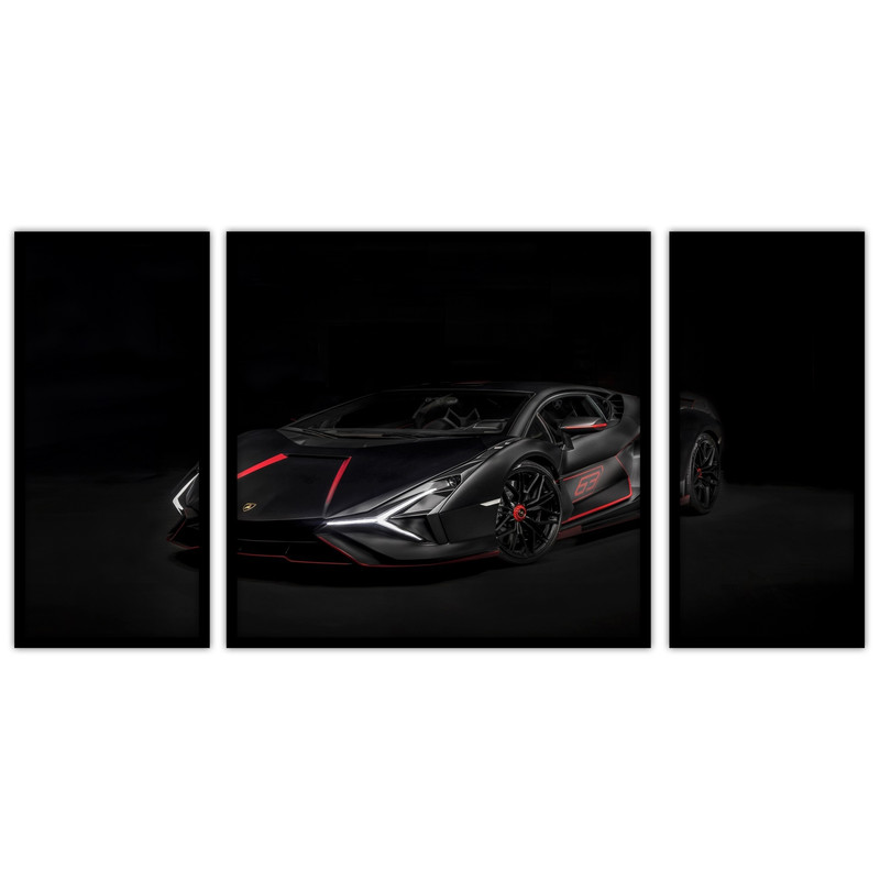 تابلو بکلیت طرح ماشین لامبور گینی  مدل B-bu3611 مجموعه 3 عددی