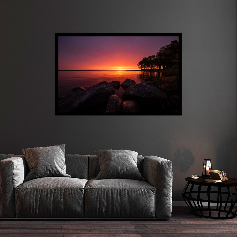 تابلو بکلیت طرح منظره دریا و ساحل مدل B-bu1412