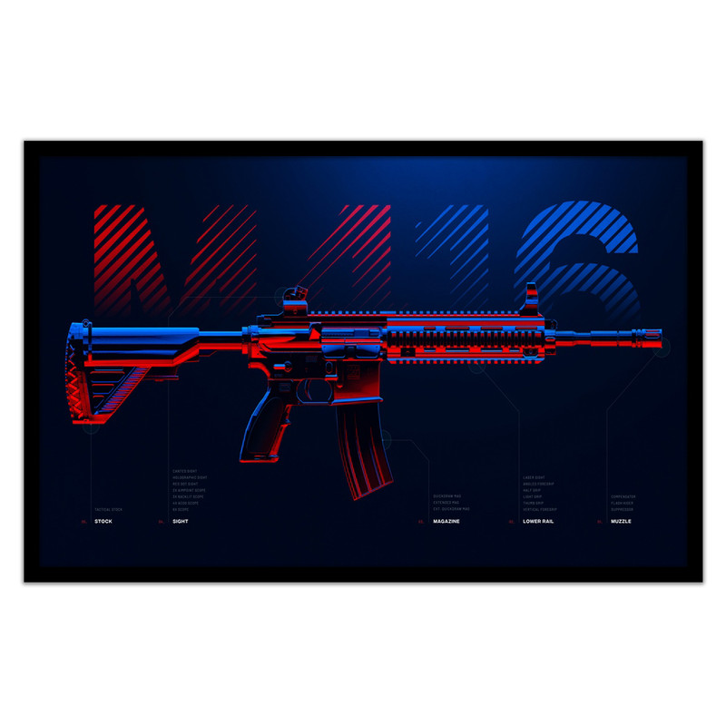 تابلو نوری بکلیت طرح گیمینگ تفنگ  مدل B-bu2238
