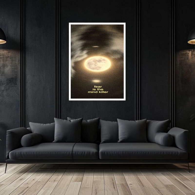 تابلو بکلیت طرح دکوری هنری و مدرن ماه آسمان و جمله انگلیسی  مدل W-bu5392