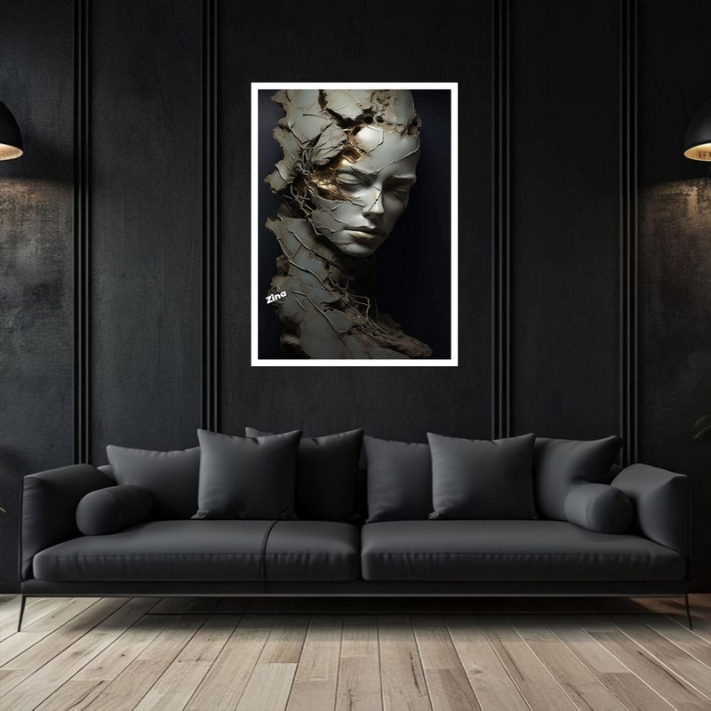 تابلو بکلیت طرح دکوری هنری و مدرن چهره ژستیک مدل W-bu5408