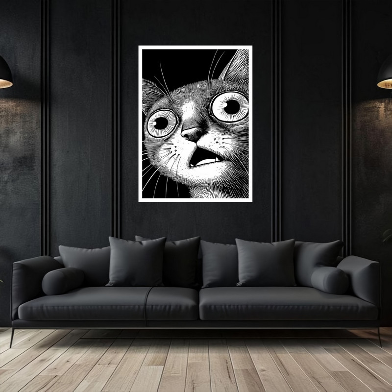 تابلو بکلیت طرح نقاشی حیوانات گربه دکوری هنری و مدرن  مدل W-bu5411